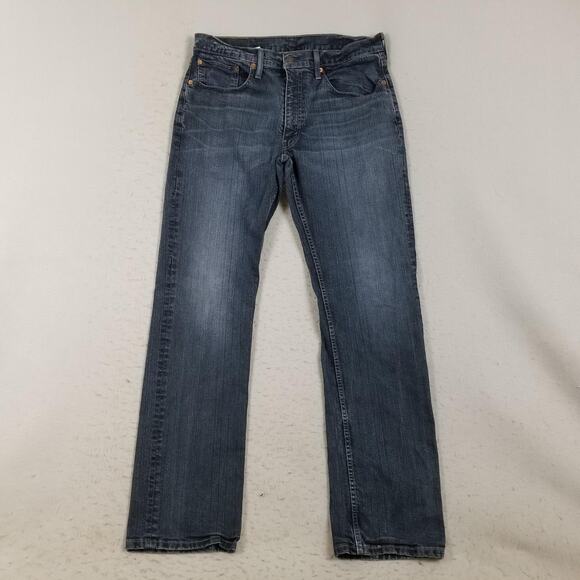 Levis 559 Jeans Mens 34x36 Blue Dark Wash Relaxed Straight Stretch Denim Zip Fly - Picture 1 of 14